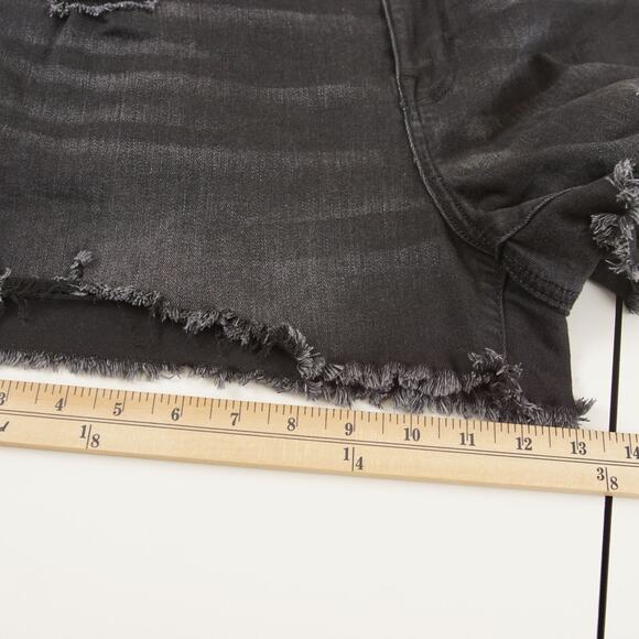 American Eagle Next Level High Rise Shortie Black Denim Jean Short Womens Sz 16 - Picture 6 of 10